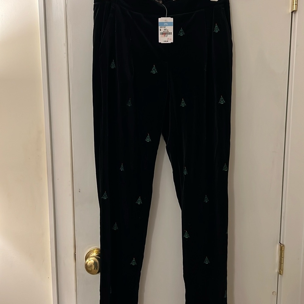 NWT J. McLaughlin Jerry Pant Black Xmas Tree Small